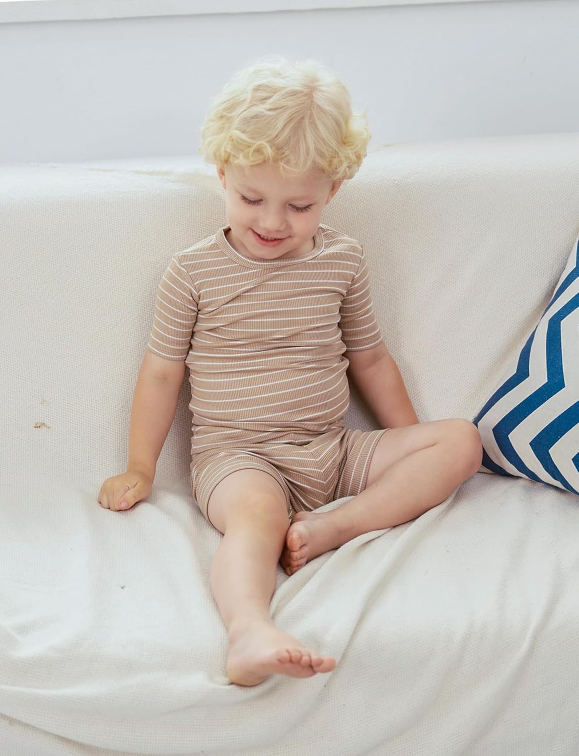 AVAUMA Stripe Pattern Baby Boys Girls Pajama Set Kids Toddler Snug fit Ribbed Sleepwear pjs for Daily Life Style