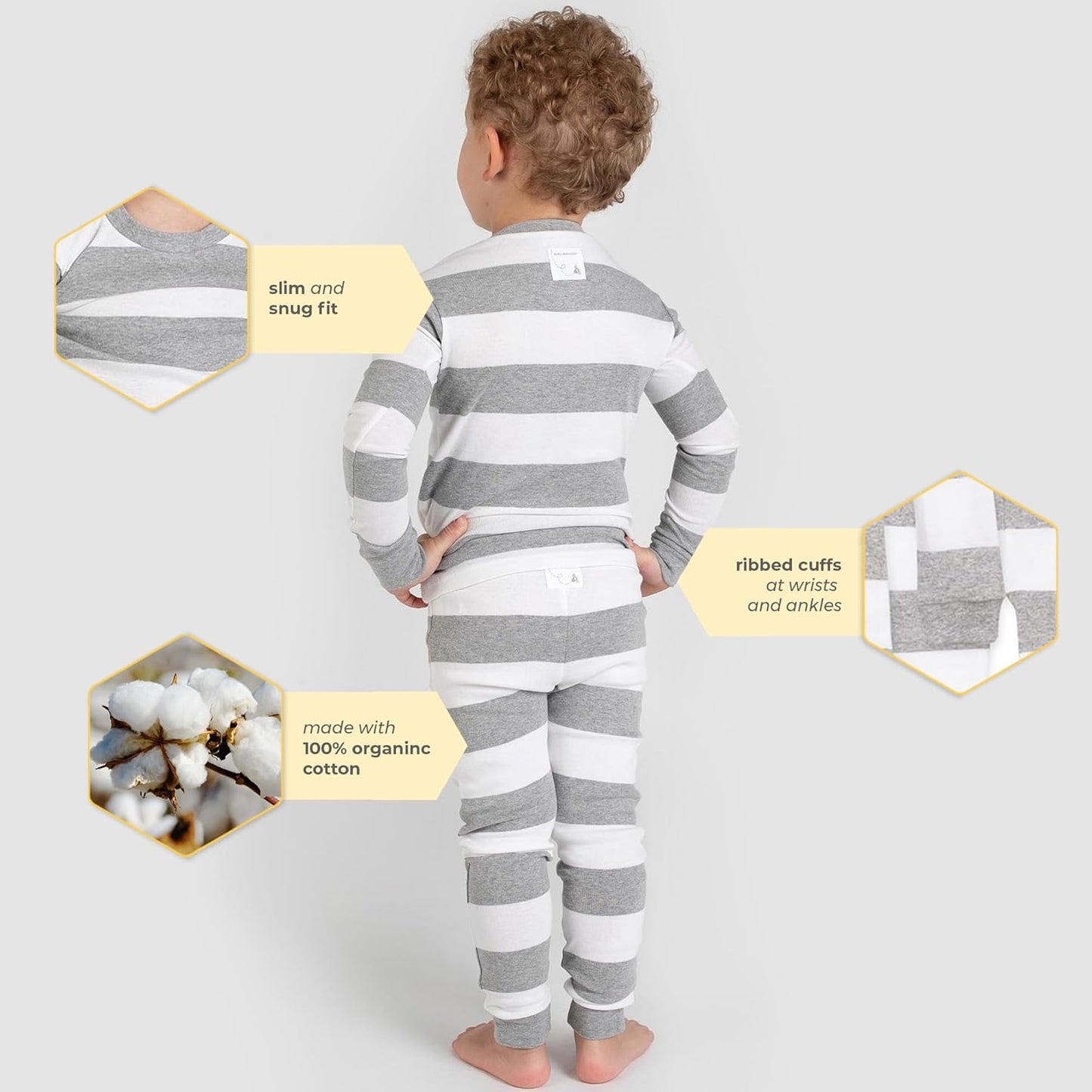 Burt's Bees Baby Boys' 2-Piece Long Sleeve Tee and Pants Organic Cotton Pajama Set