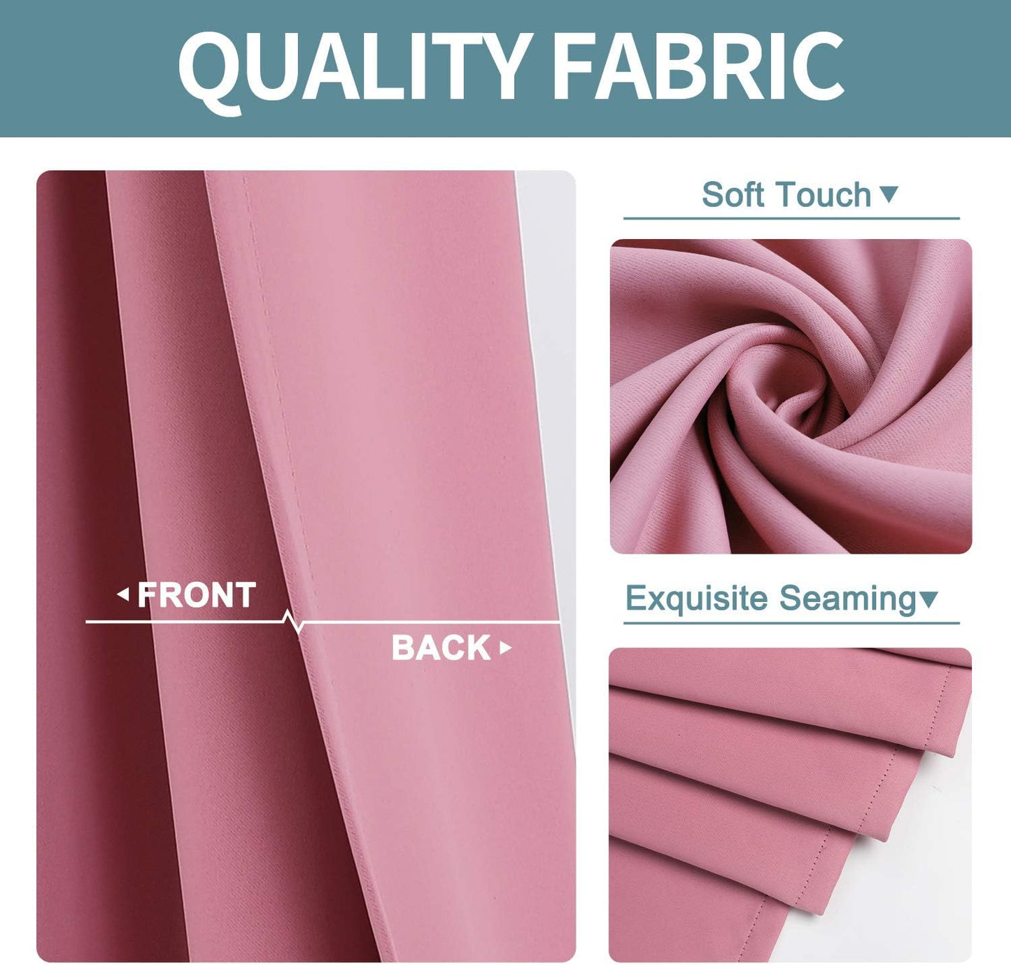 ChrisDowa Small Kitchen Valances for Windows - Grommet Short Thermal Insulated Room Darkening Window Valances Curtains for Living Room (2 Panels, Pink, 52 x 18 Inch)