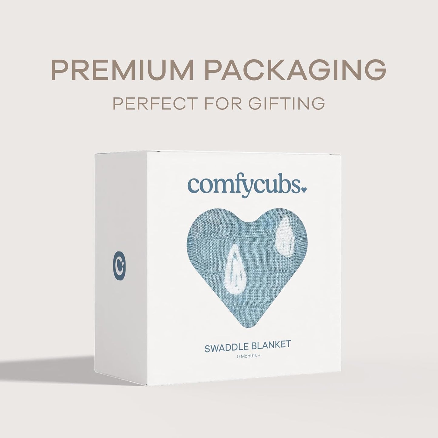 Comfy Cubs Muslin Swaddle Blankets Pack of 1 - 47 x 47 Inch Soft Cotton Baby Blanket Set, Large Multipurpose Wraps for Newborns - Self-Soothing Swaddles for Newborns - Blue Raindrops