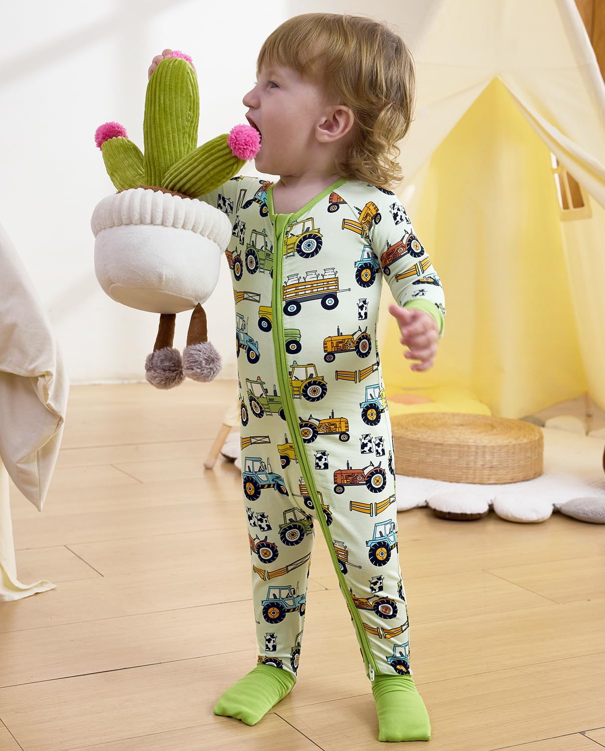 Bamboo Viscose Baby Convertible Footie Pajama, Zipper Pajamas for Baby Boys & Girls, Sleep & Play Footed Pjs