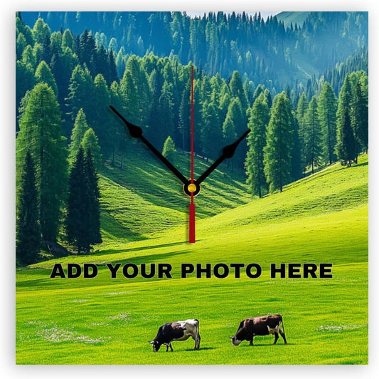 Generic Custom Wall Clock Personalized Wall Photo Customized Round Clock for Birthday Wedding Present Wedding Friend Family Lover, 12inch-30cm