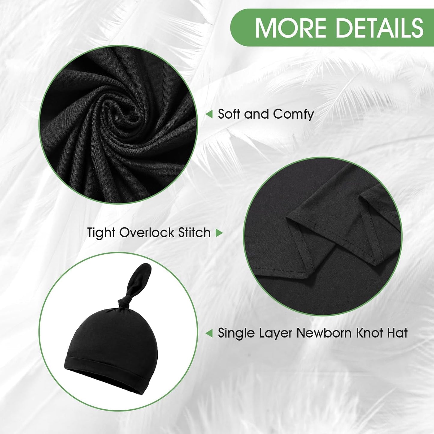 iEvolve Cotton Knitted Baby Swaddle Blanket with Hat Headband Set Newborn Swaddle Wrap Receiving Blankets for Baby Girl Boy 35" x 35"(Black)