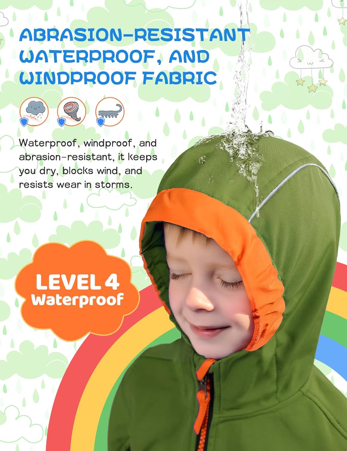 GEMYSE Toddler Jacket Fleece Lined Baby Boys Windbreaker Water Resistant Kids Hooded Coat Warm Spring Fall Outerwear