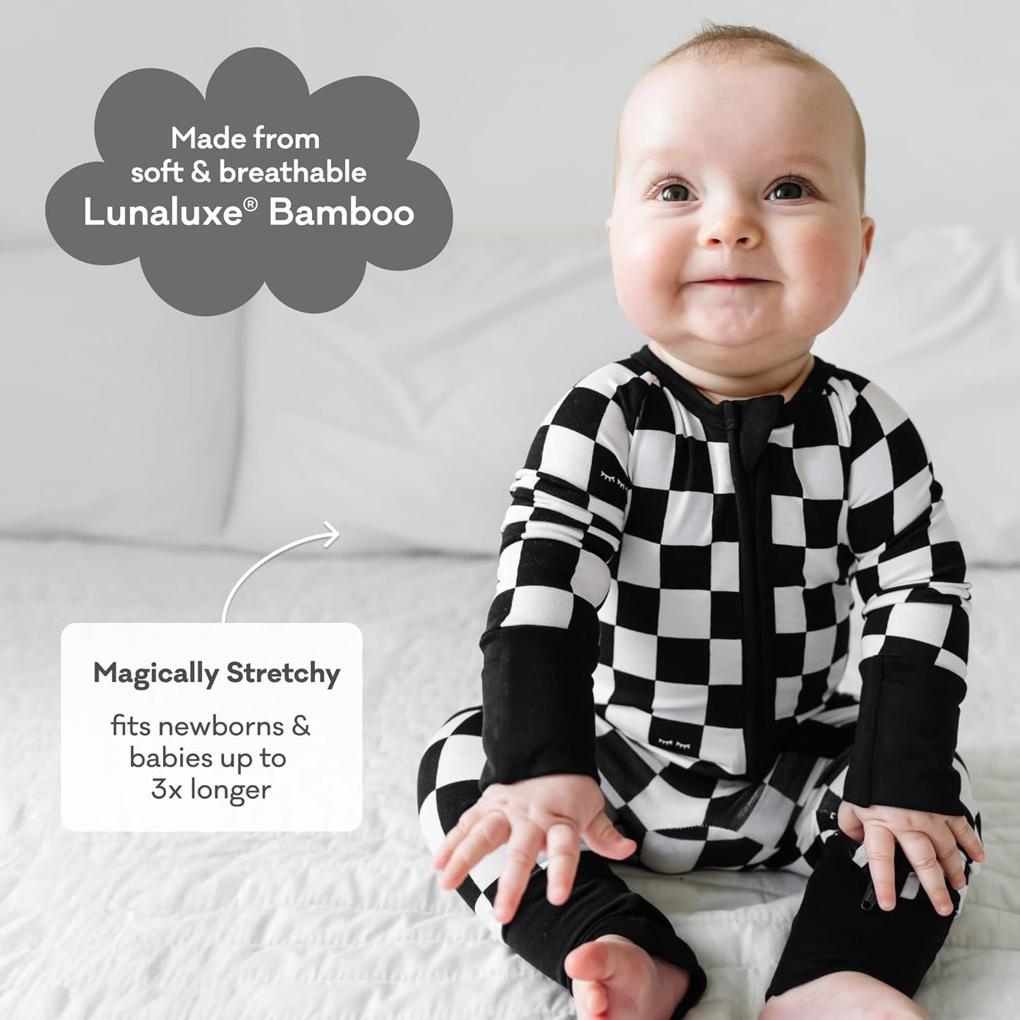 Little Sleepies Pajamas for Baby Boys & Girls, Viscose from Bamboo Baby Pajamas, Preemie & Newborn Sleepers, 2-Way Zipper PJs