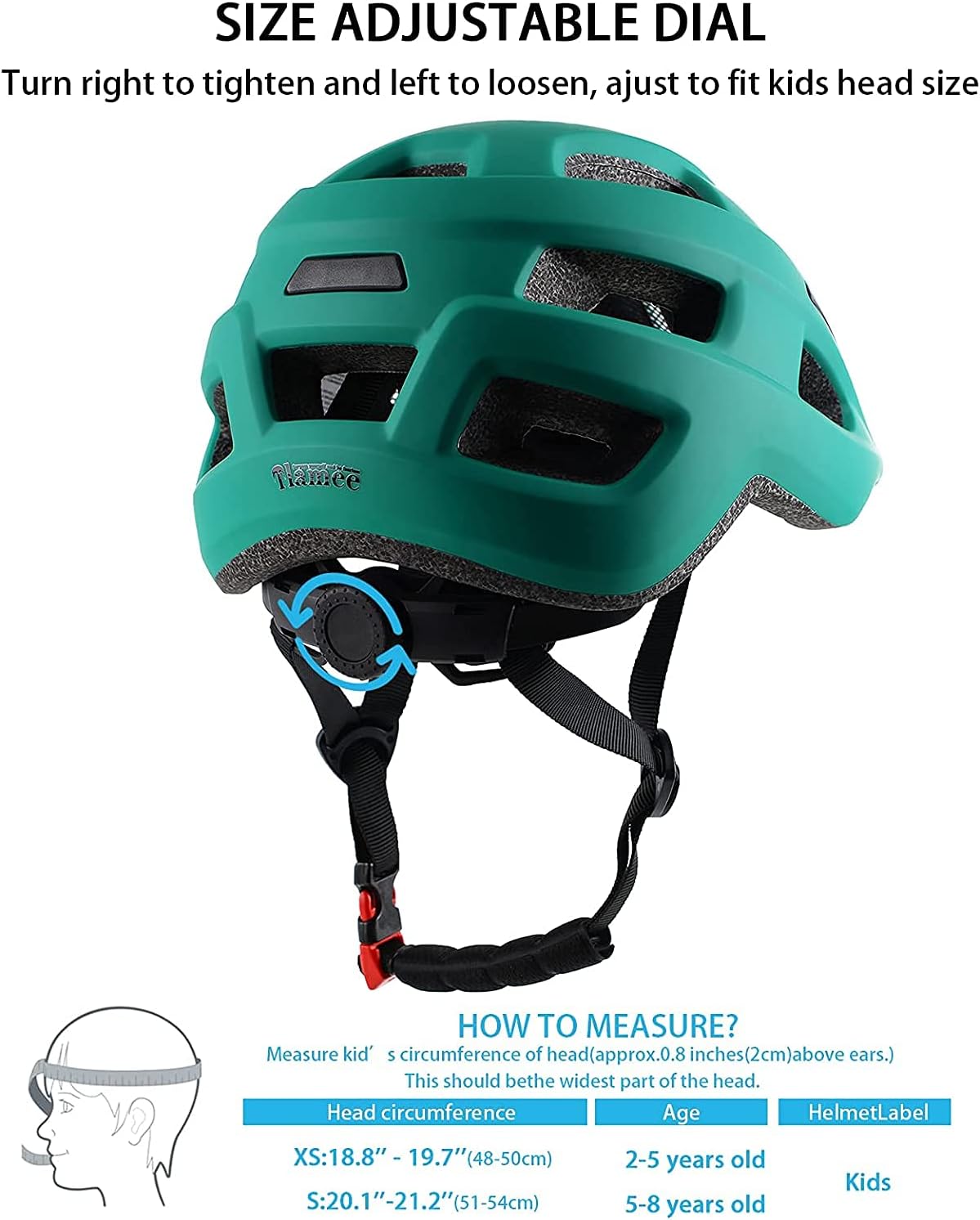 Kids Bike Helmet for Ages 1-8 Years, Adjustable Toddler Boys and Girls Helmets, Lightweight Child Infant Bicycle Cycling Scooter Sports Helmet 48-54cm