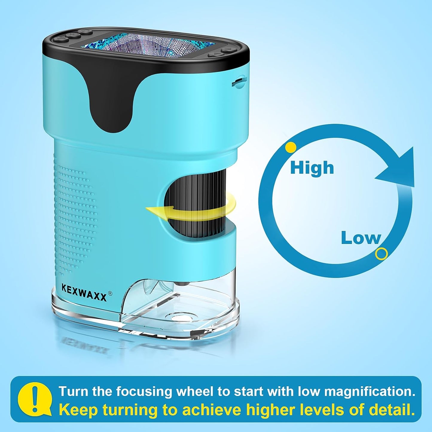 1000X Pocket Microscope for Kids - 4K 2.0" Screen, Digital Mini Scope with Slides Kit, Rechargeable Lab Handheld Portable Microscopes for Kids 4-12 Students Teens