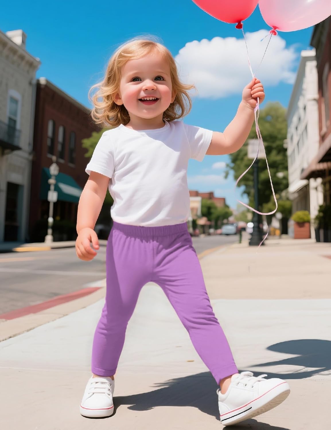 Witwot 5 Pack Toddler Leggings Baby Girl Cotton Pants Toddler Girls Clothes Size 18M-5T