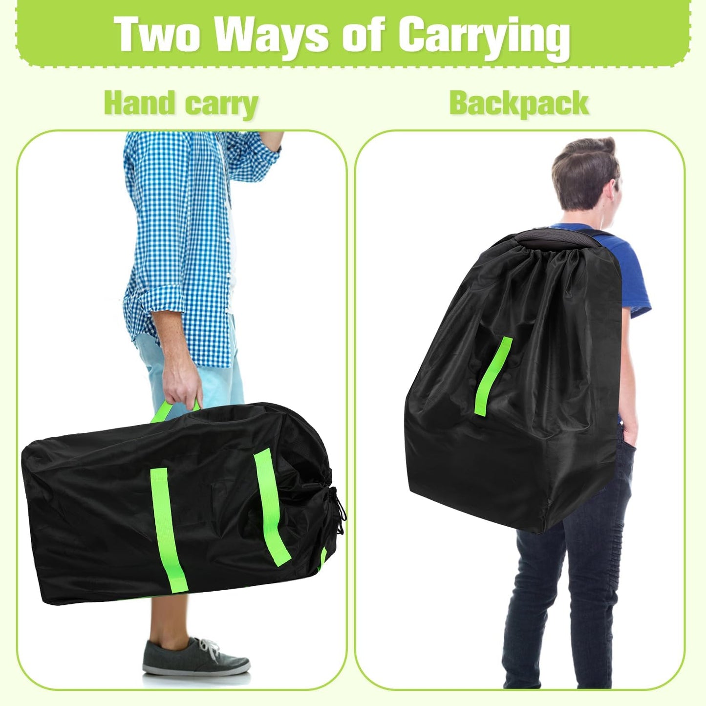 Waterproof Car Seat Bags For Airplane Travel, Durable Carseat Cover For Air Travel Car Seat Travel Bag with Shoulder Straps and 2pcs Luggage Tags For Airplane