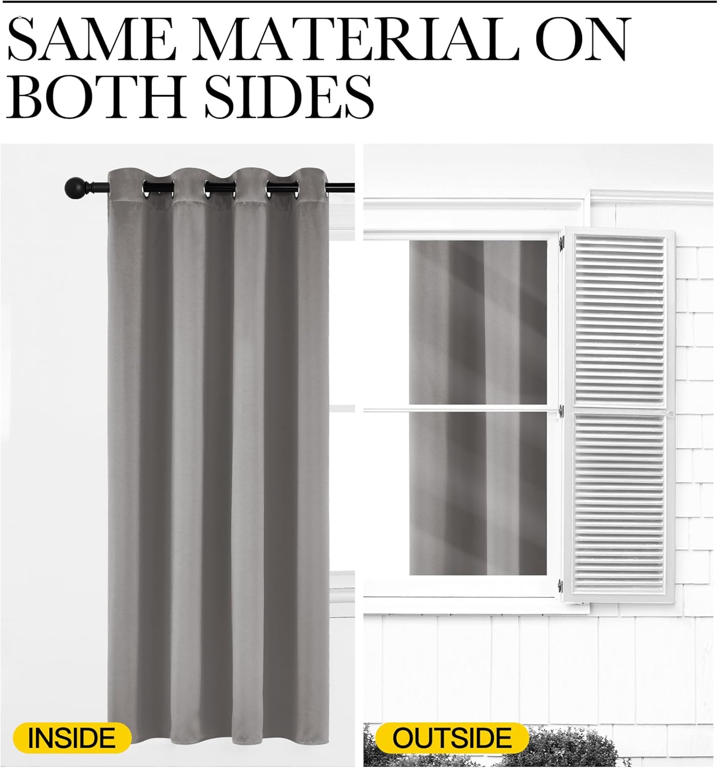 NICETOWN Chrome Gray Bedroom Curtains 63 inch Length 2 Panels, Grommet Window Treatment Thermal Insulated Solid Faux Silk Room Darkening Drapes for Kids Room, W52 x L63