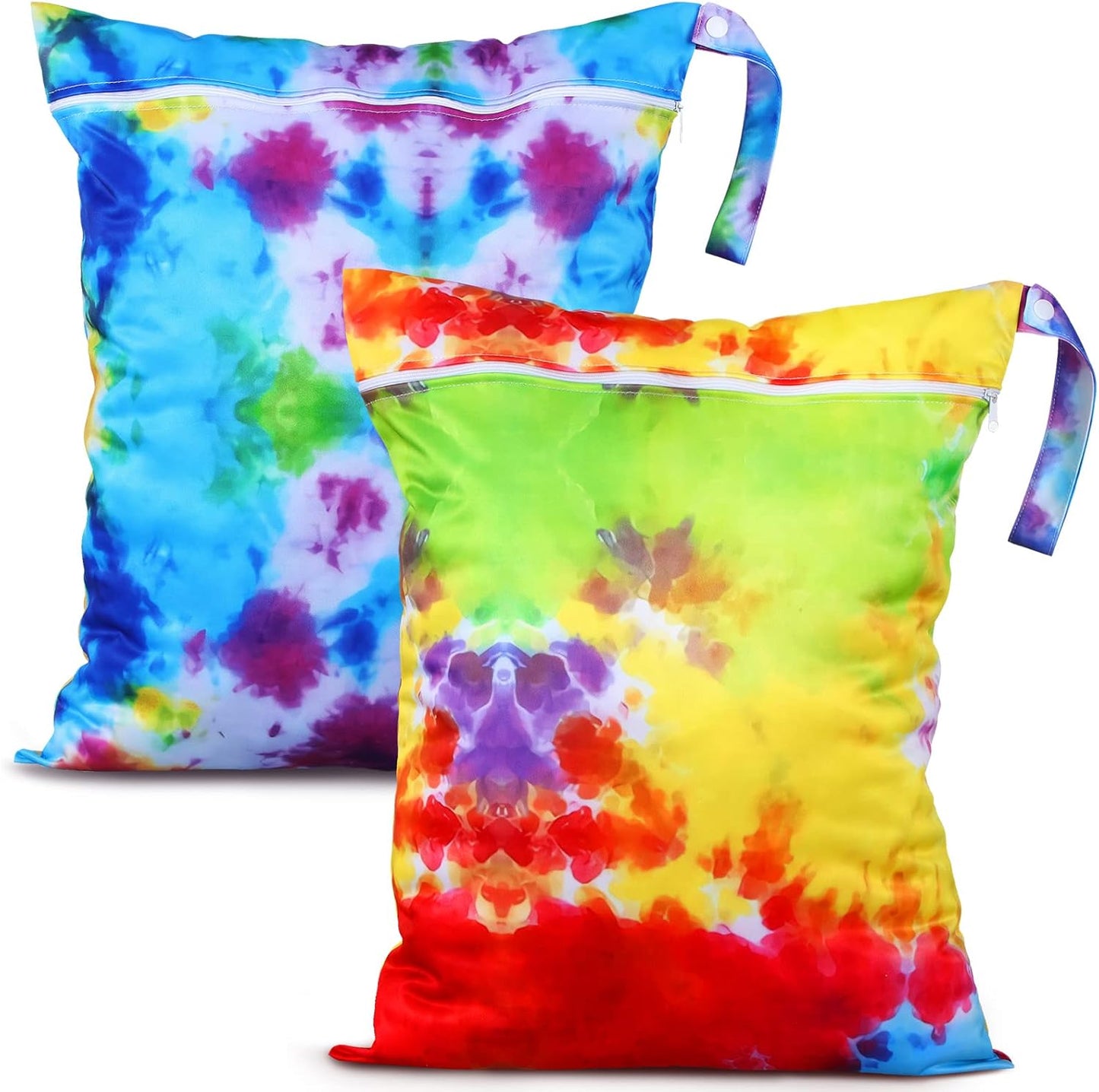 Shappy 2 Pcs Large Travel Laundry Bag Washable Waterproof Wet Dry Large Dirty Clothes Bag Bathing Workout(Tie Dye Style)