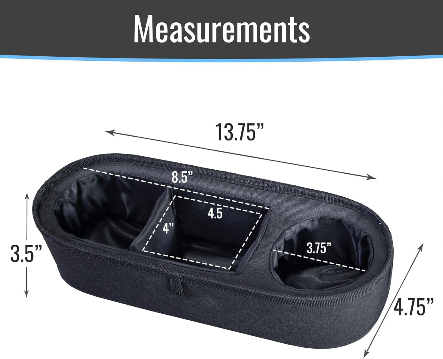 Habitat Universal Stroller Snack Tray with Insulated Cup Holder - Divided Compartment with Secure Non-Slip Straps | Stroller Snack Tray Attachment Fits Most Strollers