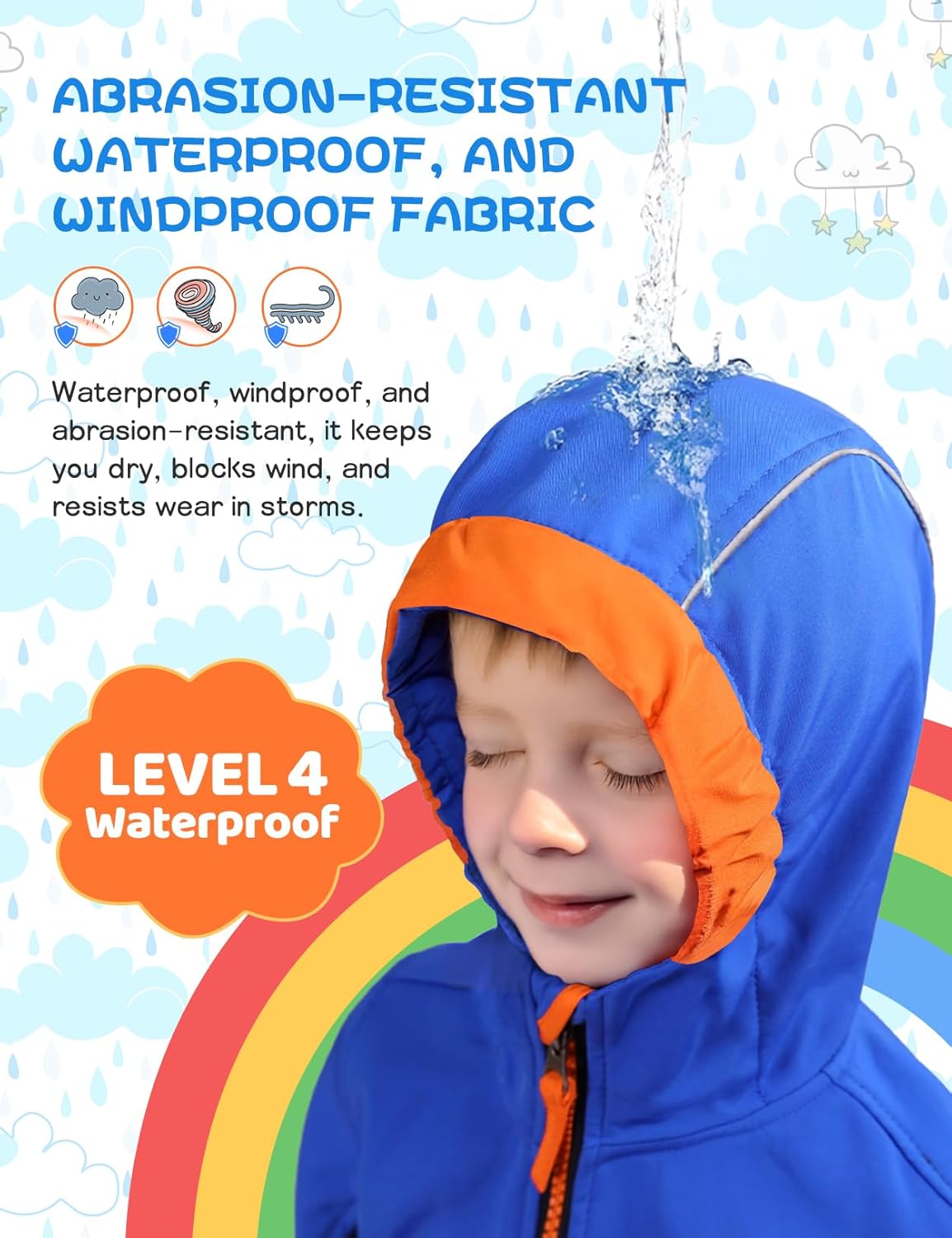 GEMYSE Toddler Jacket Fleece Lined Baby Boys Windbreaker Water Resistant Kids Hooded Coat Warm Spring Fall Outerwear