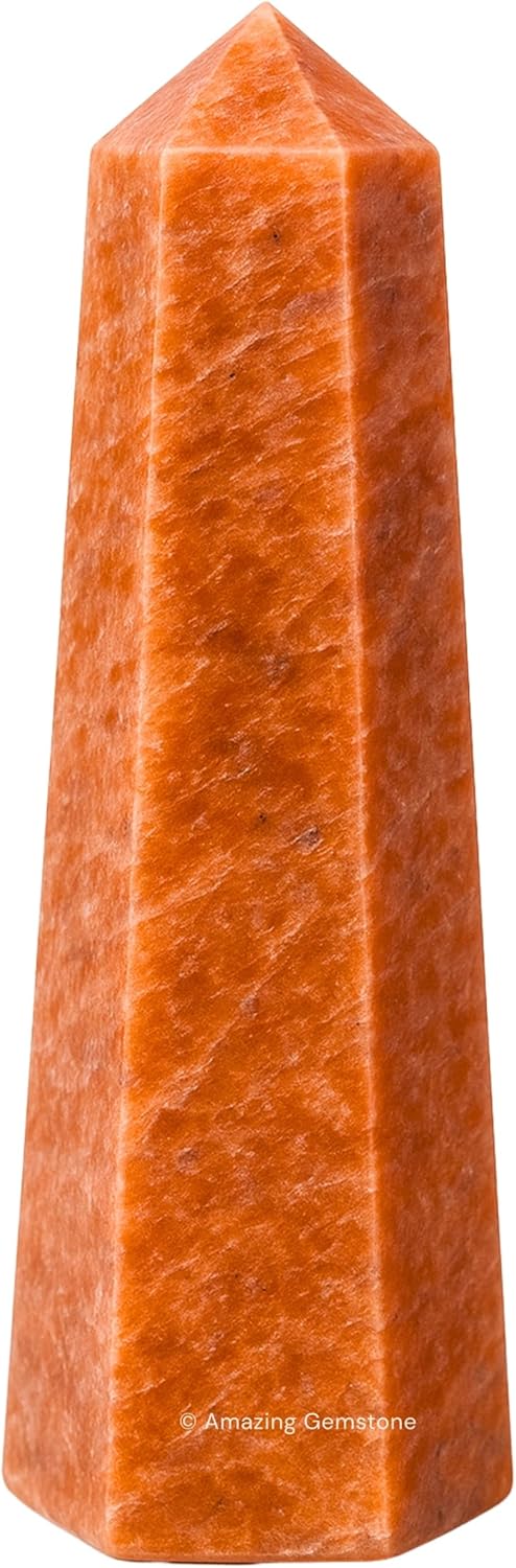 Amazing Gemstone Peach Moonstone Crystal Towers - Natural Healing Crystal Point Obelisk for Reiki Healing and Crystal Grid (2 Inch to 3 Inch)