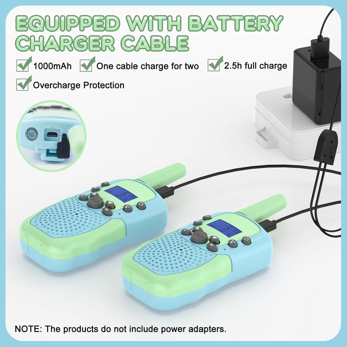 Selieve Walkie Talkies for Kids Rechargeable, Toys for 4-12 Year Old Boys or Girls, Indoor Outdoor 3 KM Range 22 Channels 2 Way Radio Toys, Birthday Gifts for 5-8 Year Old Boys and Girls