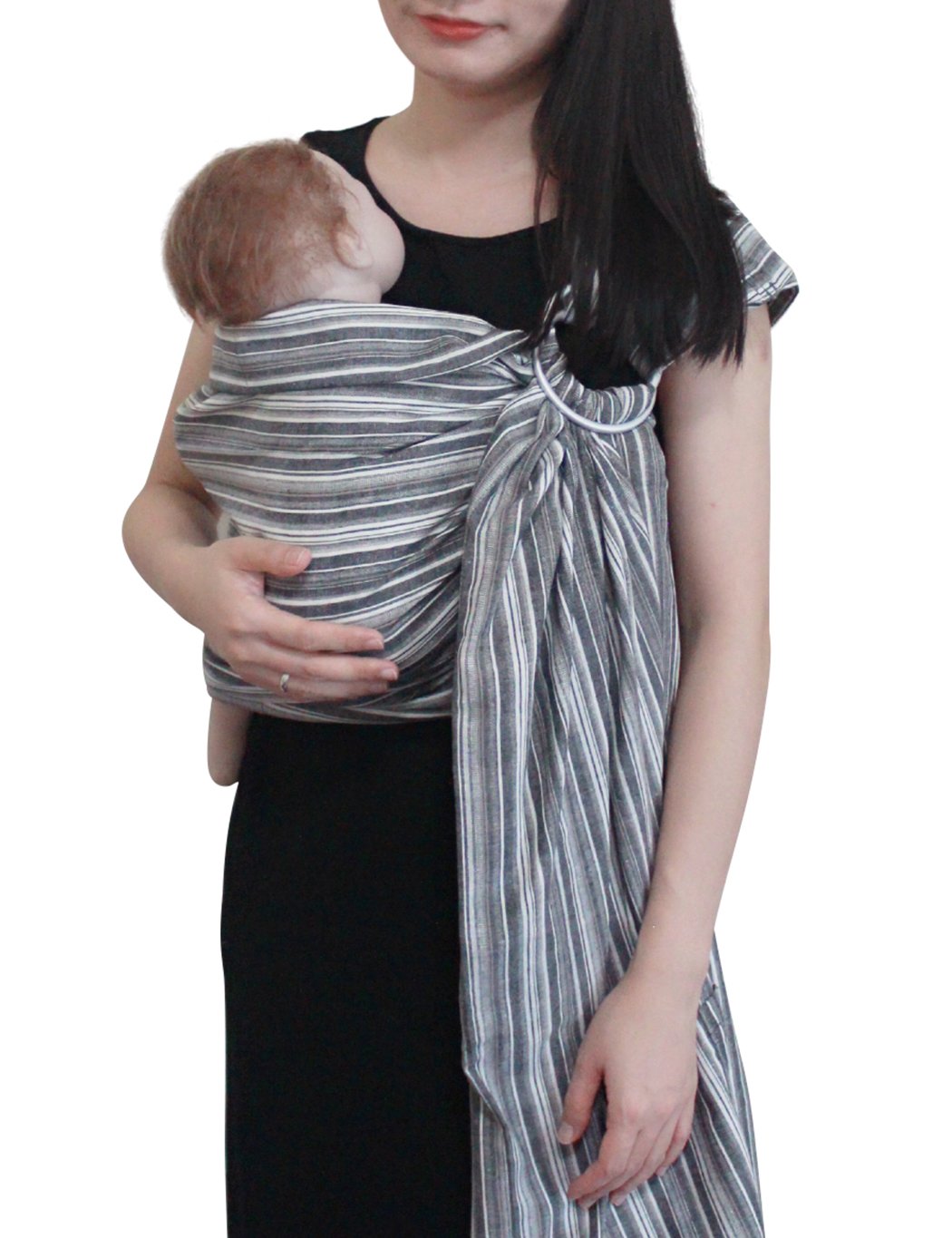 Ring Sling Baby Carrier, Soft Cotton Baby Sling Carrier Newborn to Toddler, Baby Wrap Carrier for Plus Size Parents, Perfect Shower Gift, Rock