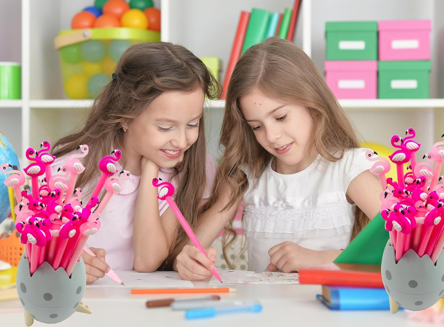 20 Pcs Cute Flamingo Gel Ink Pens - 0.5 mm Black Ink, Fun Kawaii Animal Pens for Kids, School, Office, Home Supplies & Party Favors