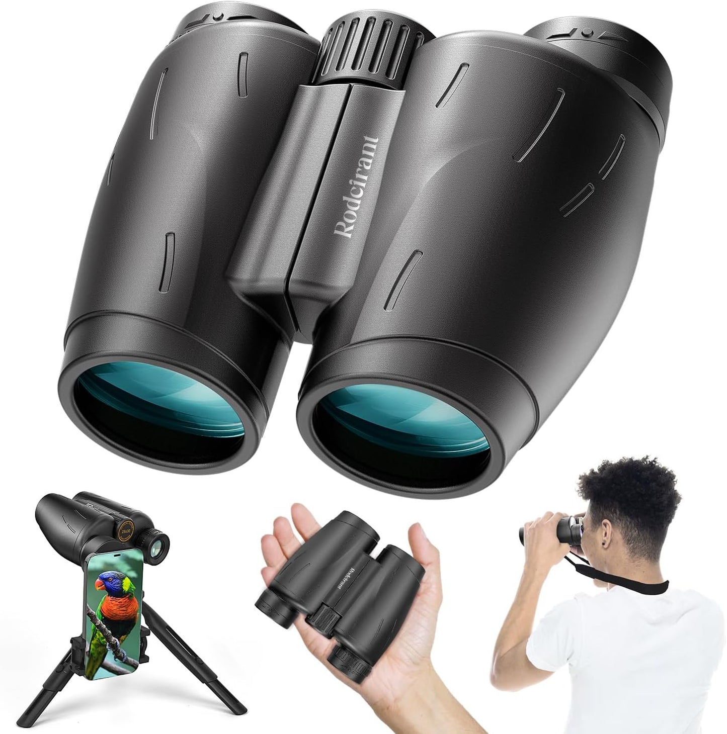 25x30 Professional Large Eyepiece Binoculars for Adults - Complete Kit with Phone Adapter, Tripod Adapter, Waterproof and Compact for Outdoor Adventures