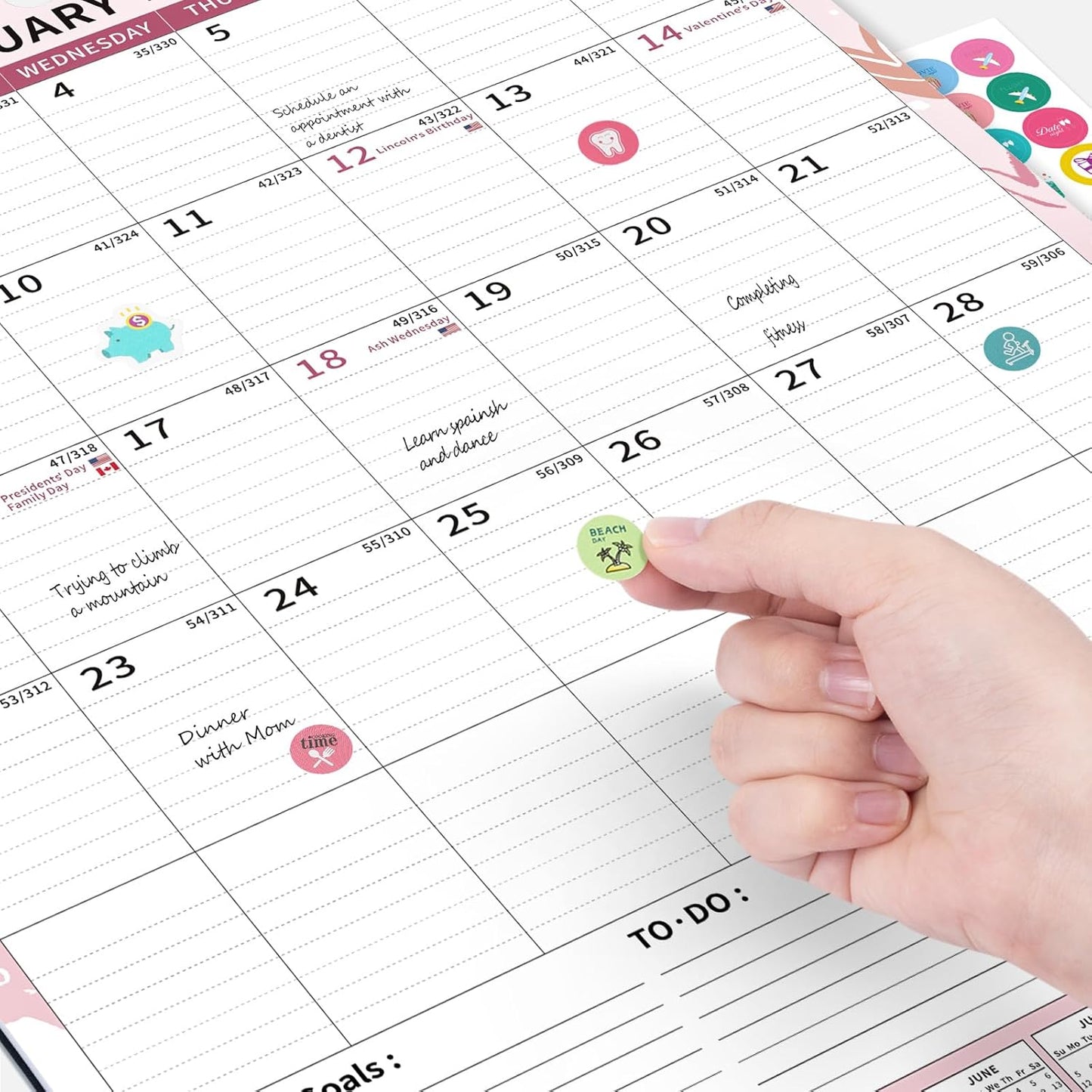 Wall Calendar 2025-2026 Large with Spiral Bound, 18 Month Big Calendar from Jul 2025 to Dec 2026, Vertical Large Monthly Desk Calendar 2025-2026 for Wall, Calendario 2026 (17"x22")