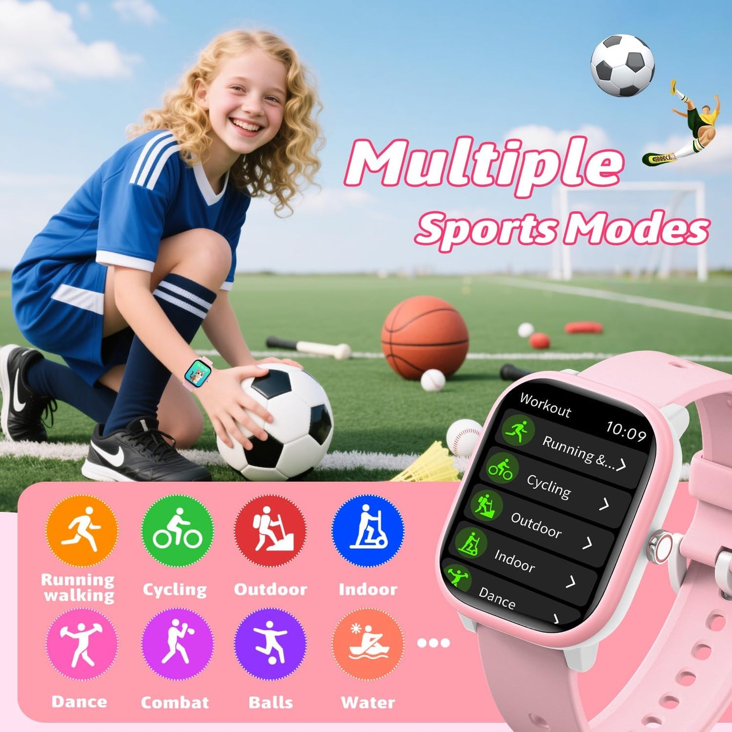 Smart Watch for Kids Girls Boys No APP/Phone Needed, 1.8" IP68 Waterproof Sport Kids Watch Pedometer, Heart Rate, Sleep Monitor, Step Counter, 12 Puzzle Games for Girls Boys Teens 6-16