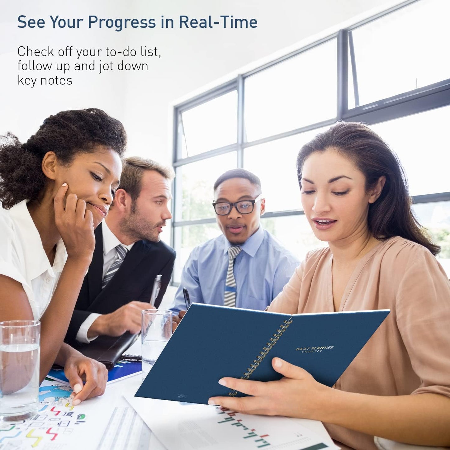 S&O Undated Daily Planner for Organization, Spiral Logbook with Hourly Schedule, Everyday Workbook Undated Diary- Routine To Do List Journal, Work Calendar Organizer Notebook, 200 Pages, 9” x 10.75”