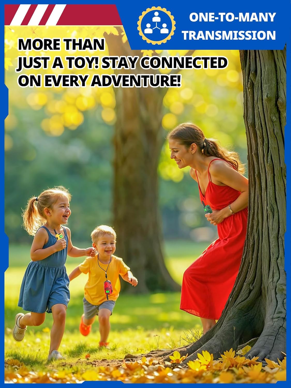 Walkie Talkies for Kids Rechargeable, Long Range 2 Way Radio, Outdoor Camping Games Toy Birthday Xmas Gift for Boys Age 7-12, 2 Pack