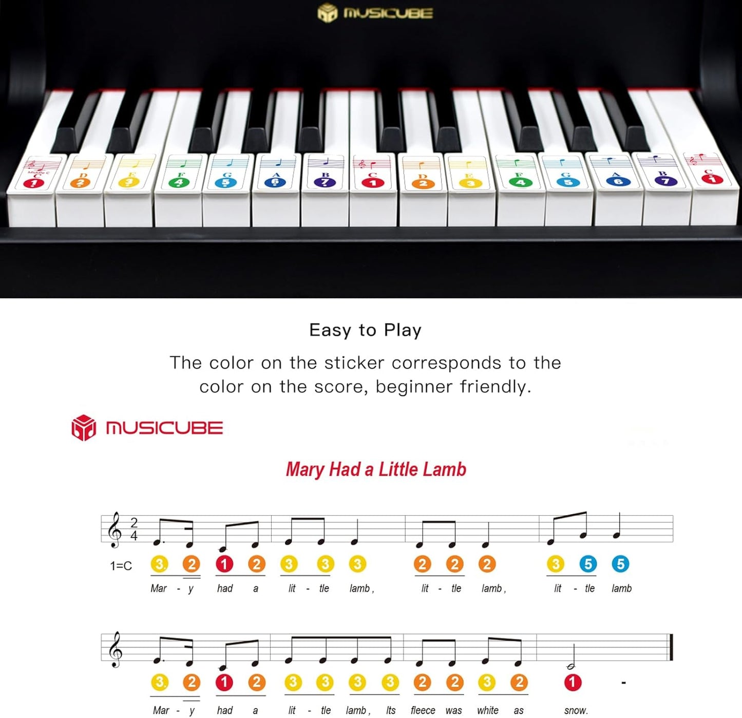 MUSICUBE Kids Piano Keyboard 25 Keys Digital Piano for 3-7 Years Old Beginner Girls Boys First Mini Piano Toys Educational Musical Instrument Gift Choice (Range: C4-C6)