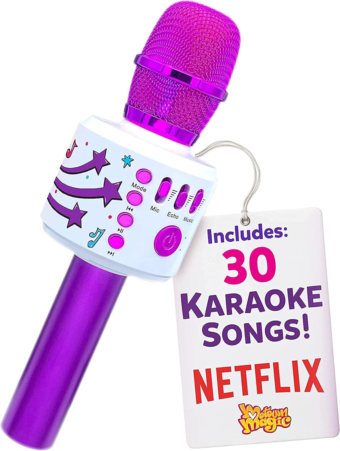 Move2Play, Kids Karaoke Microphone | Includes Bluetooth & Pre-Loaded Songs | Birthday Girls Present for All Ages, 2, 3, 4, 5+ Year Old Girls, Boys & Toddlers (Purple)