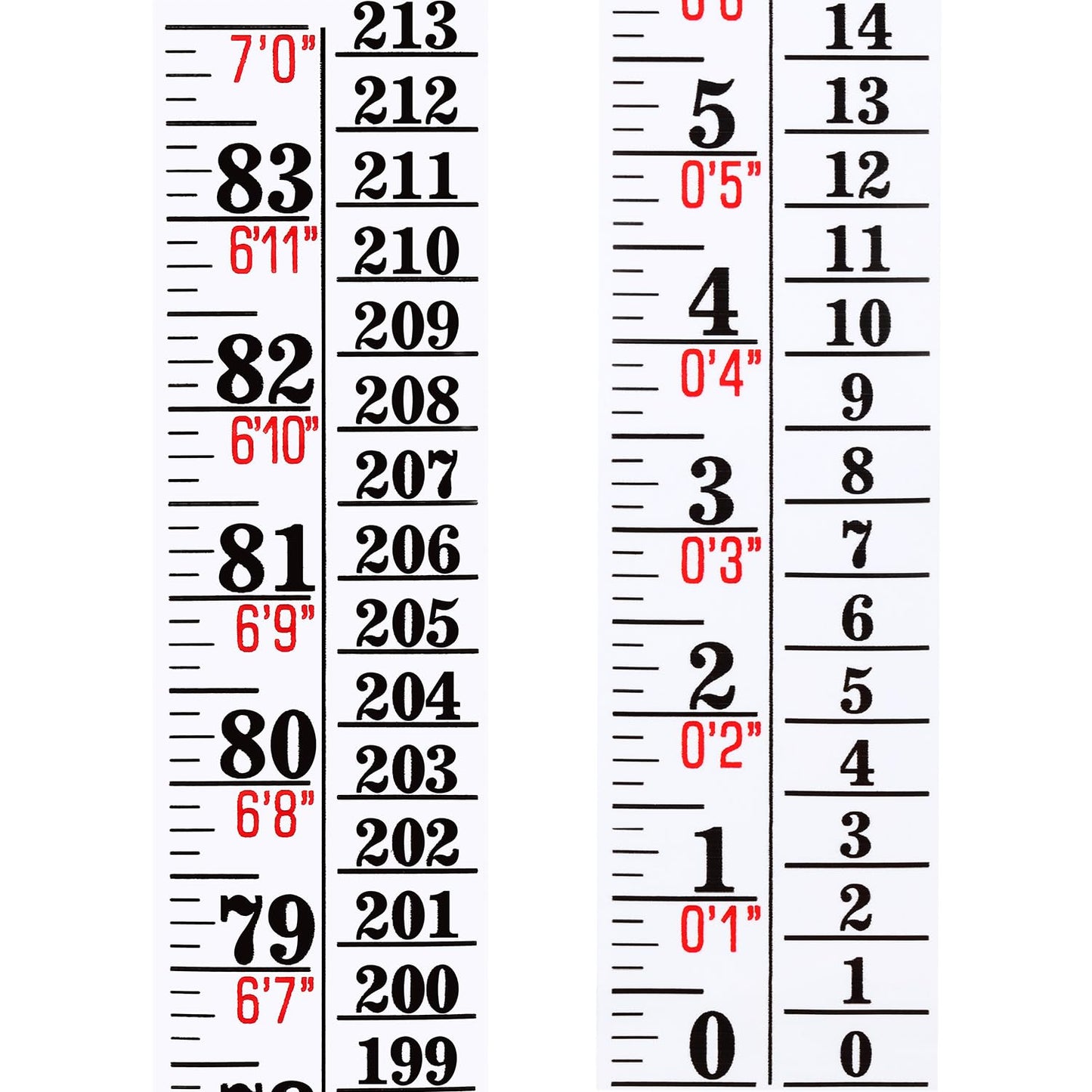 Tatuo Growth Chart Wall Labels Height Indicator Tape Ruler Growth Chart Decor Height Indicator Adhesive Ruler for Home Room Measuring(White)