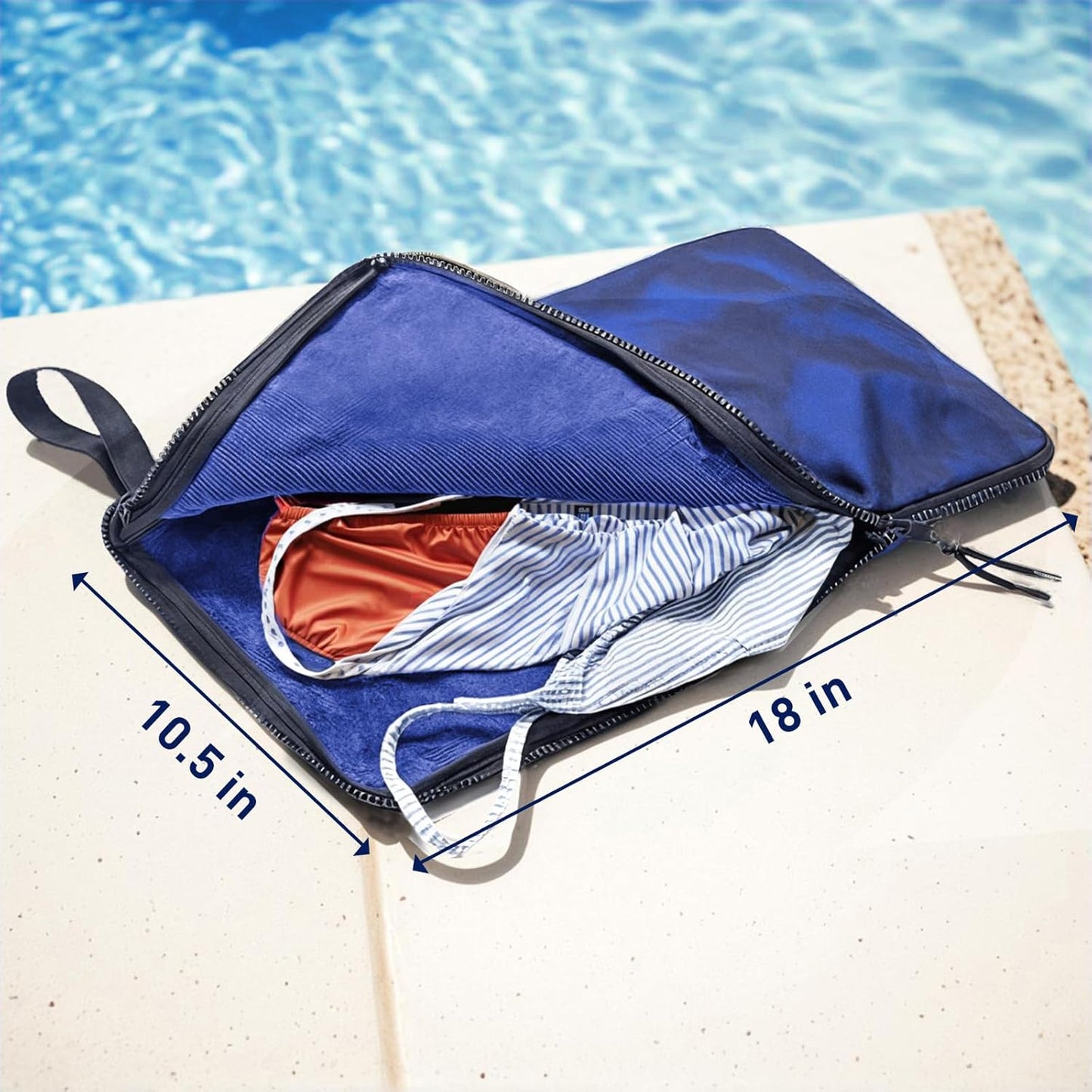 Wet Bag, Wet Dry Bag, Wet bag for swimsuit,Travel, Beach, Pool, Diapers, Dirty Yoga Gym Clothes, Waterproof Embedded Towel Wet Bag(Fleece)-Leakproof Wet Clothes Bag, Beach Travel Essentials