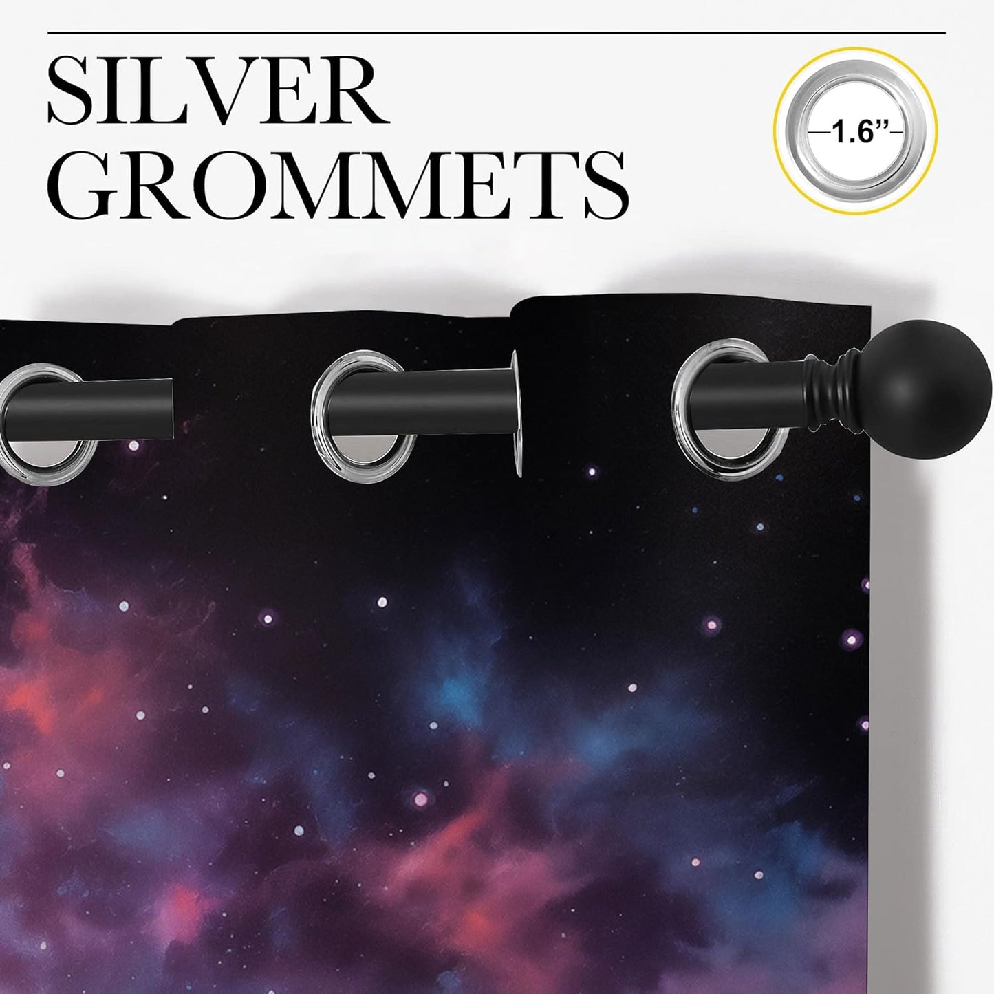 Wolf Blackout Curtains for Boys Girl Bedroom Decor,Fantasy Starry Sky Galaxy Forest Wildlife Thermal Insulated Grommet Drapes Darkening Window Curtain for Living Room Home 42x45 inch