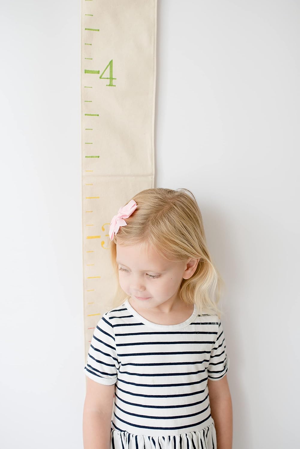 Rainbow Canvas Family Height Chart Ruler - Children's Growth Tracker for Nursery Wall - Kids Room Decor Keepsake