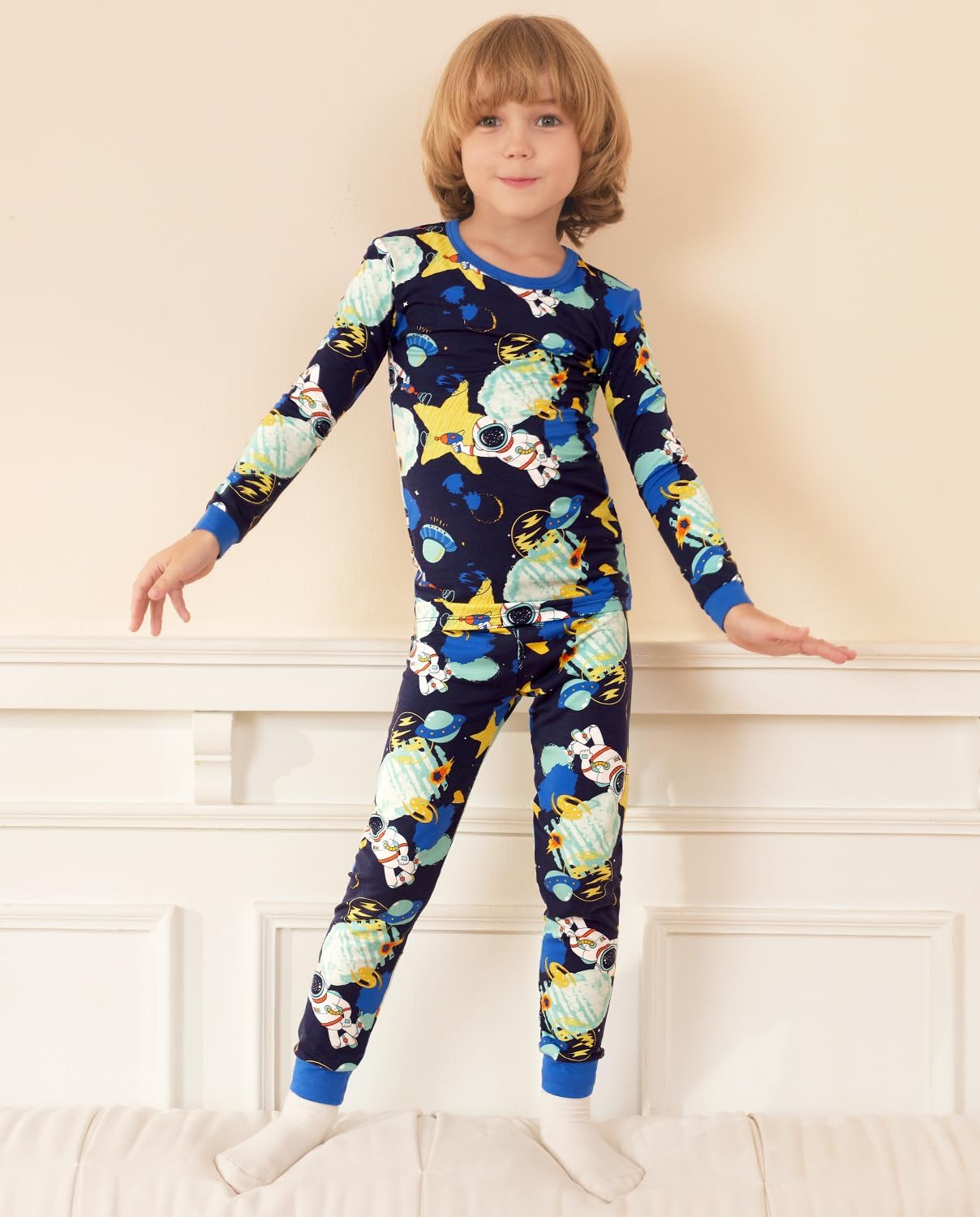 Bamboo Viscose Toddler Pajamas Boys Girls Baby 12M-8Y Pjs Sets Kids 2pcs Snug fit Long-Sleeve Sleepwear