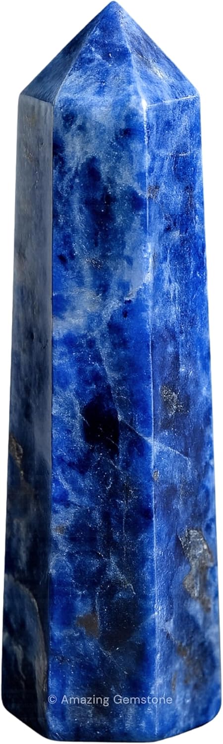Amazing Gemstone Sodalite Crystal Towers - Natural Healing Crystal Point Obelisk for Reiki Healing and Crystal Grid (2" to 3" Inch)