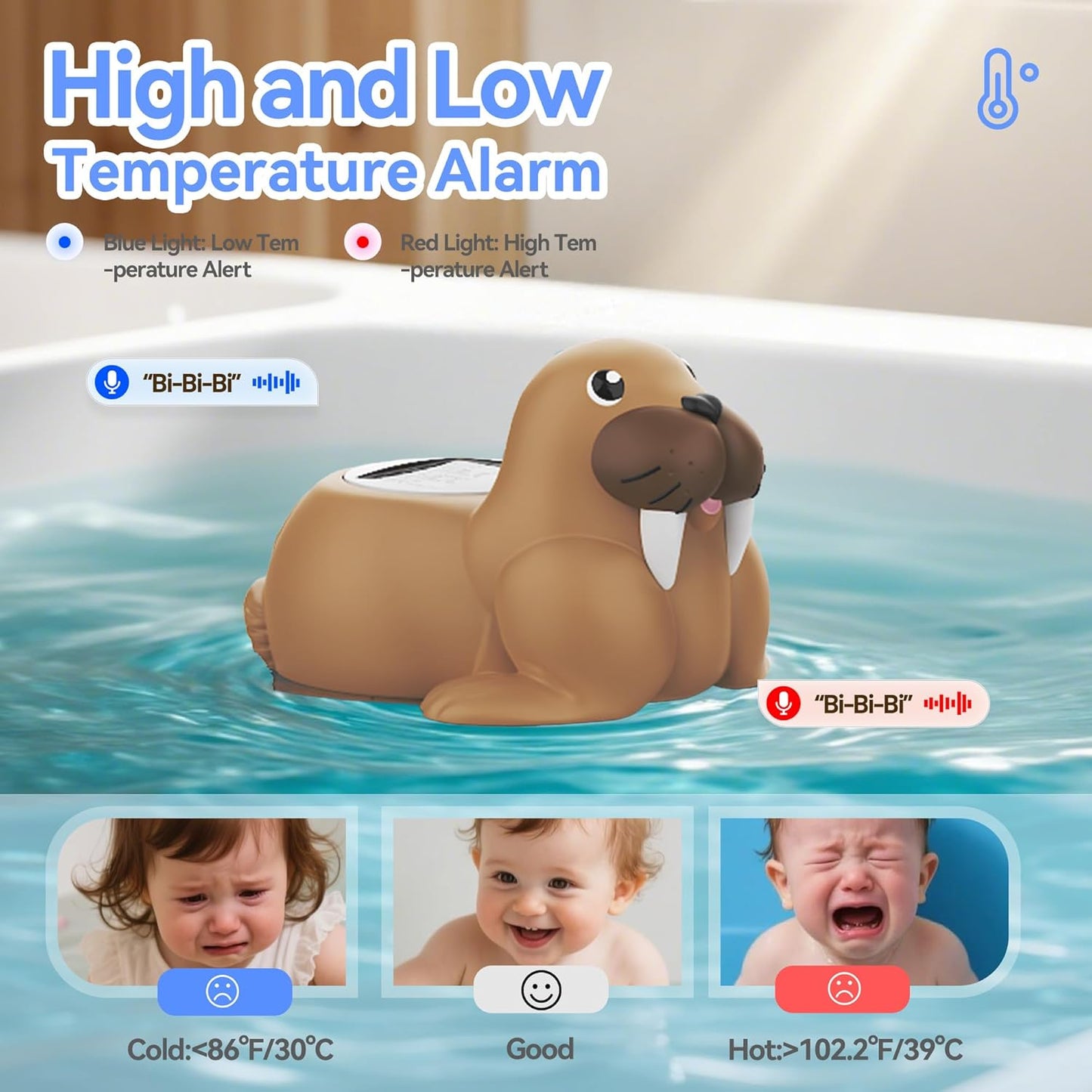 Baby Bath Thermometer for Bathtub, Room|Water Temperature, Baby Bath Floating Toy|Kids Bathroom Safety, Digital LCD with Timer