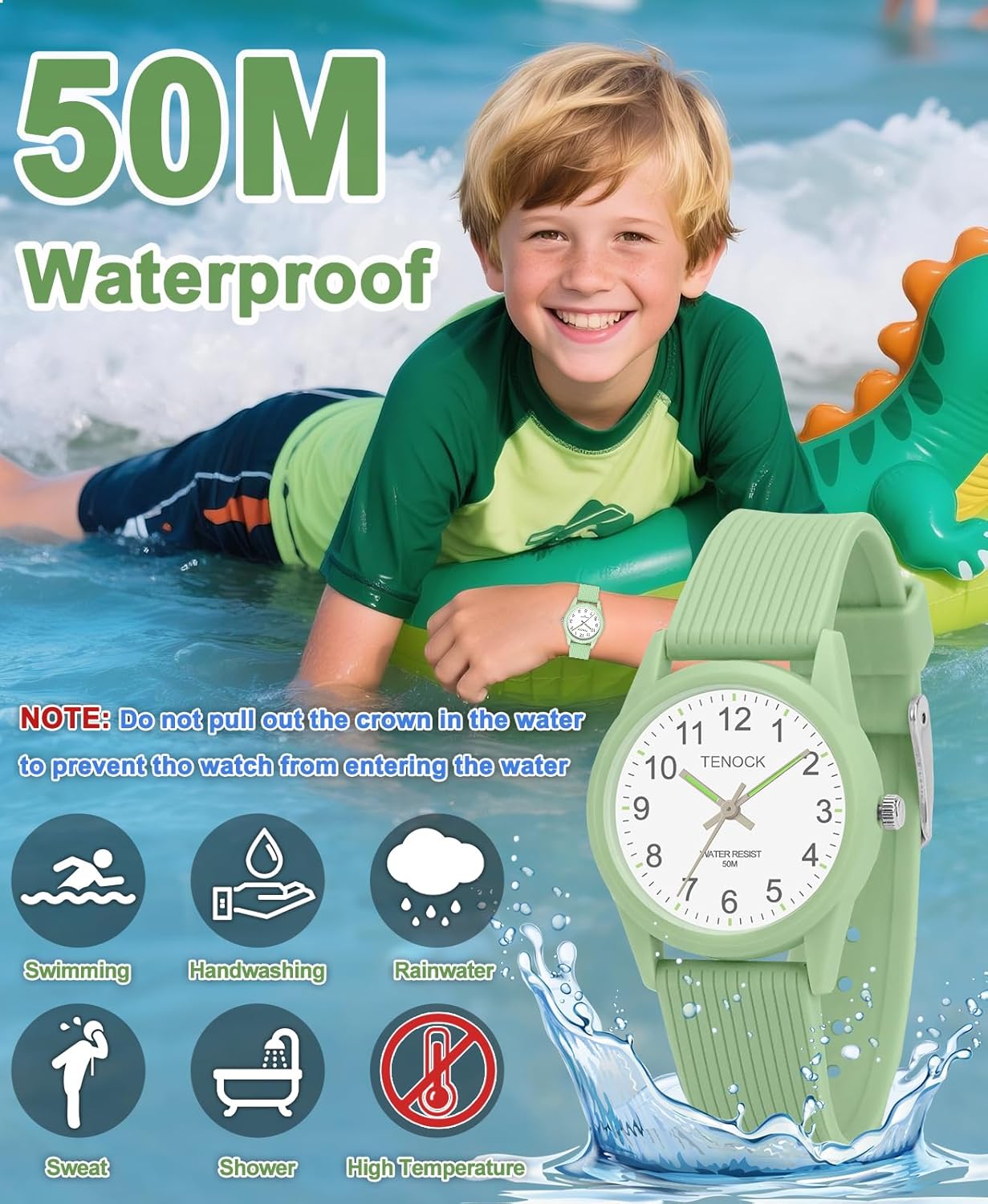 Kids Analog Watches for Girls Boys Watches with Soft Band Learning Time 50M Waterproof Children Watch Easy to Read for Ages 4-12 Kids Gift