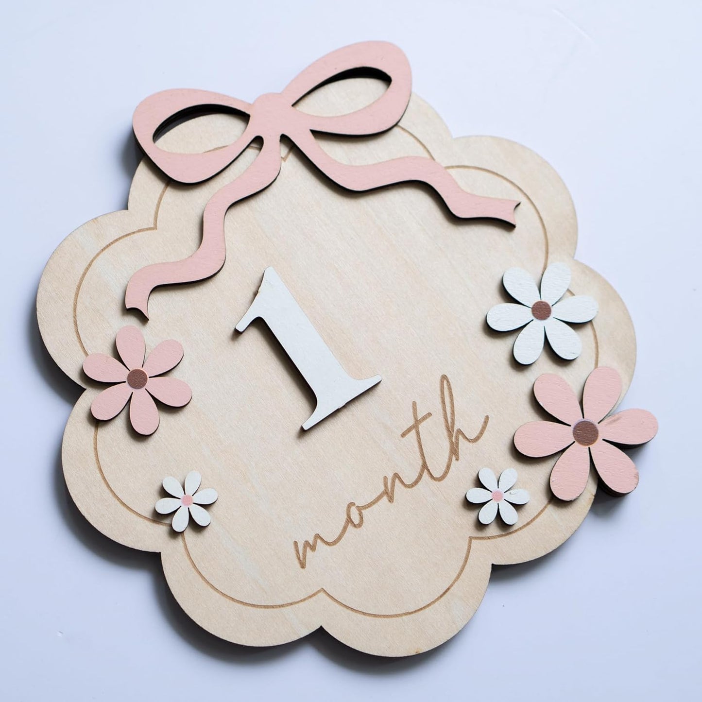 Baby Monthly Milestone Sign,1-12 Monthly Baby Milestone, Month Milestone Baby Girl, Baby Months Milestone, Newborn Photography Props Double-Sided (B11)