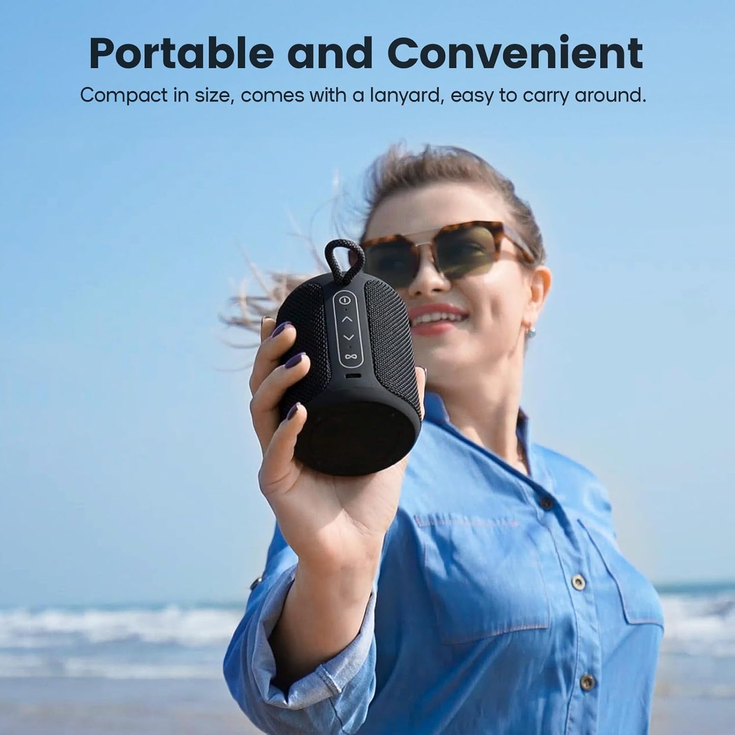 Bluetooth Speaker Wireless,IP67 Waterproof & Dustproof Portable Speaker with Lights,15W Loud Stereo Sound, 2500mAh Battery All Day Playtime, TWS Pairing, BT5.3, Home/Party/Outdoor/Beach (Black)