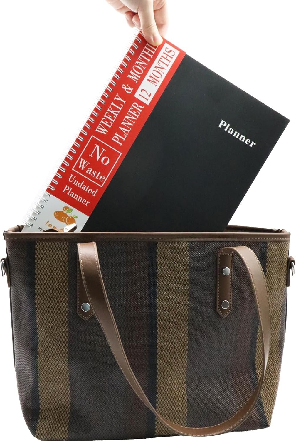 A4 Large Undated Weekly and Monthly Planner, 12 Months No Waste Handwritten Date Weekly To Do List Notebook with Goal & Organizer Pocket, 8.5" x 11" Blank Monthly Planner for Women Work School Home