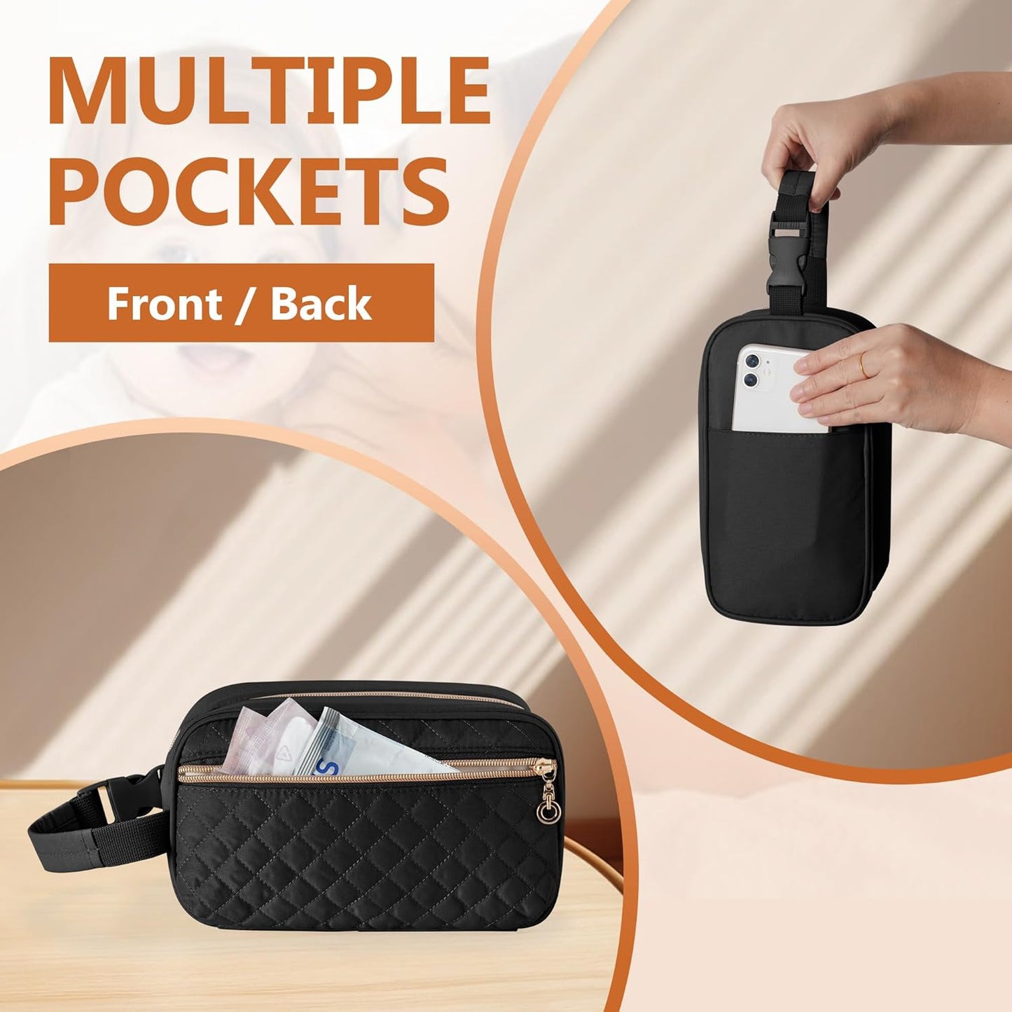 Damero Breastmilk Cooler Bag with 4 Ice Packs -Breastmilk Cooler Travel Bag Organizer with Detachable Buckle Handle for Daycare and Breastfeeding Mom,Black