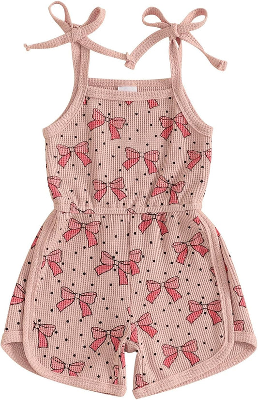 WZTYYDS Toddler Baby Girl Summer Clothes Floral Romper Tie-Up Strap Halter Jumpsuit Infant Summer Sling Playsuit 6M-3T