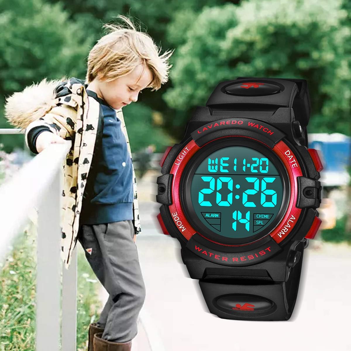 Kids Watch,Boys Watch for 3-15 Year Old Boys,Digital Sport Outdoor Multifunctional Chronograph LED 50 M Waterproof Alarm Calendar Analog Watch for Children with Silicone Band,Kids Gift