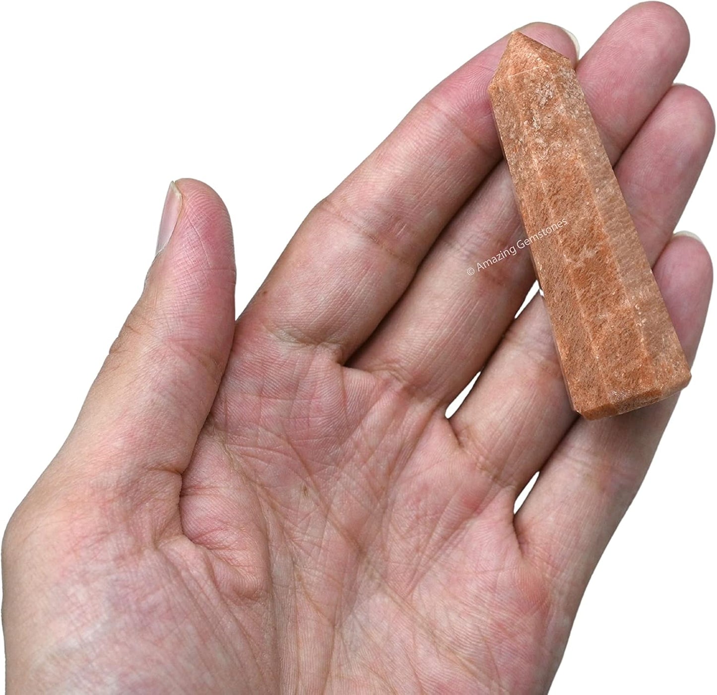 Amazing Gemstone Peach Moonstone Crystal Towers - Natural Healing Crystal Point Obelisk for Reiki Healing and Crystal Grid (2 Inch to 3 Inch)
