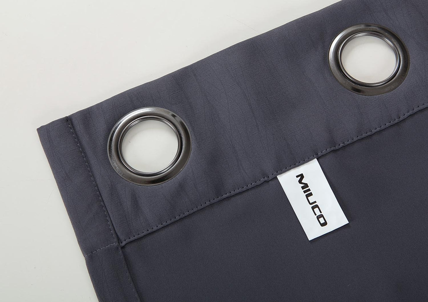 MIUCO Blackout Curtains Room Darkening Textured Grommet Window Curtains for Living Room 2 Panels 52x84 Inch Dark Grey