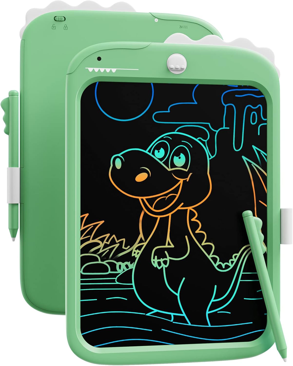 TEKFUN Toddler Boy Toys, LCD Writing Tablet for Kids, Doodle Board Dinosaur Toys, Travel Essentials Toys for 3 4 5 6 Year Old Boys Girls, Easter Birthday Christmas Gifts (10inch Green)