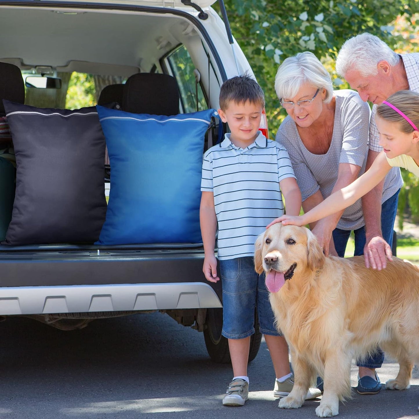 Shappy 2 Pcs Large Travel Laundry Bag Washable Waterproof Wet Dry Large Dirty Clothes Bag Bathing Workout(Solid Gray Blue)