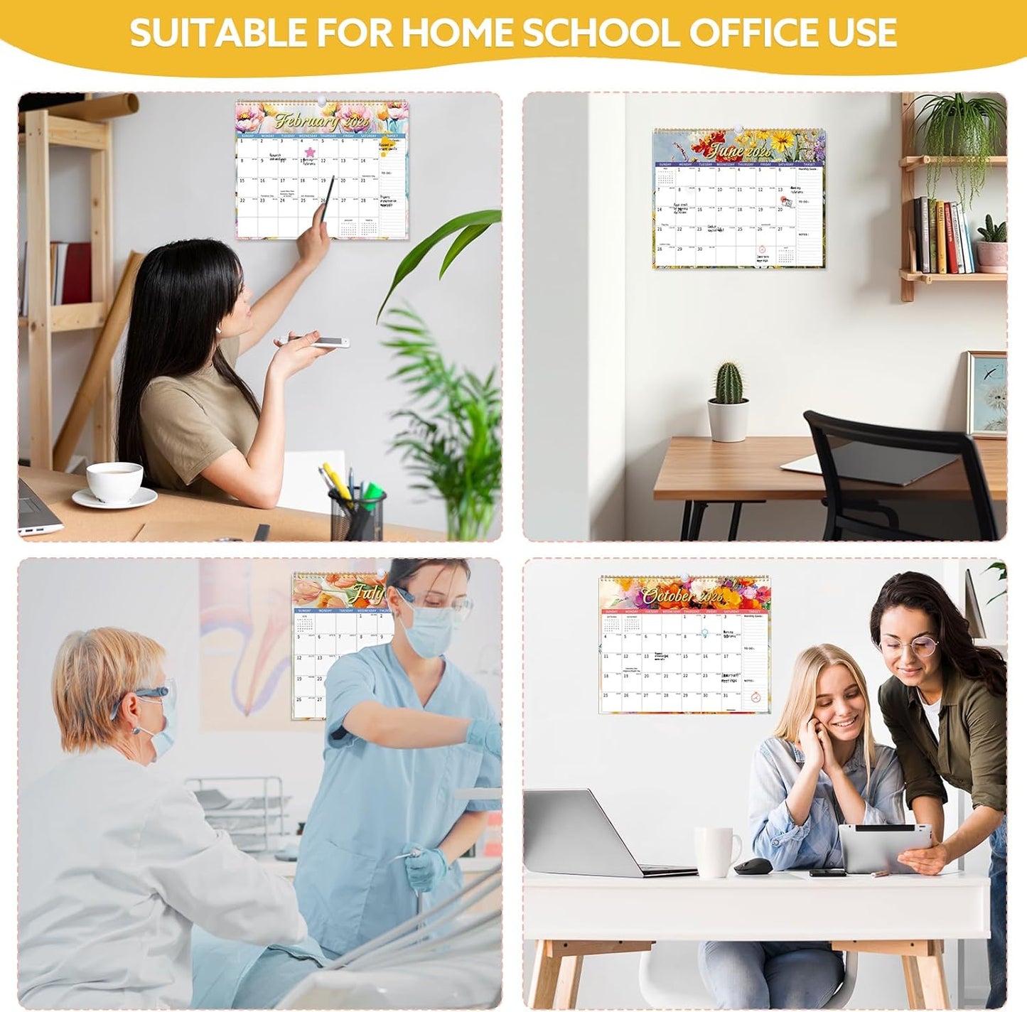 Wall Calendar 2026-2027, 18 Month Large Desk Calendar from January 2026 to June 2027 14.5" x 11.8" Monthly Calendar with Twin-Wire Binding for Home Office Planning Organisers, Oil Painting Style