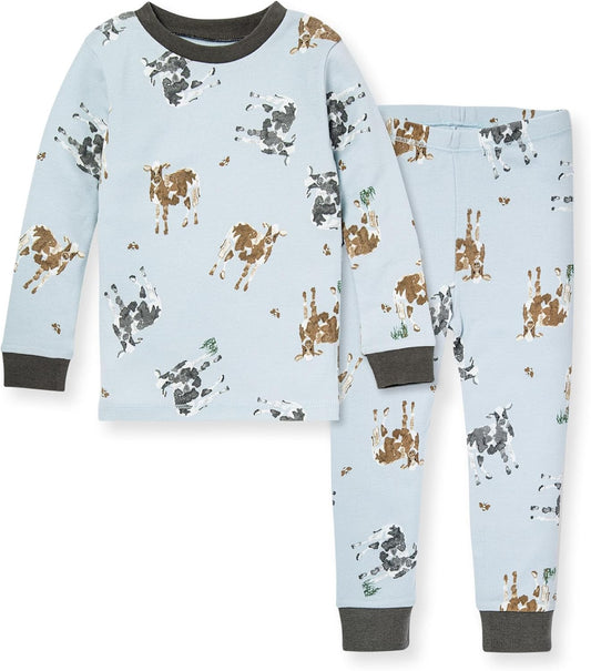 Burt's Bees Baby Boys' 2-Piece Long Sleeve Tee and Pants Organic Cotton Pajama Set