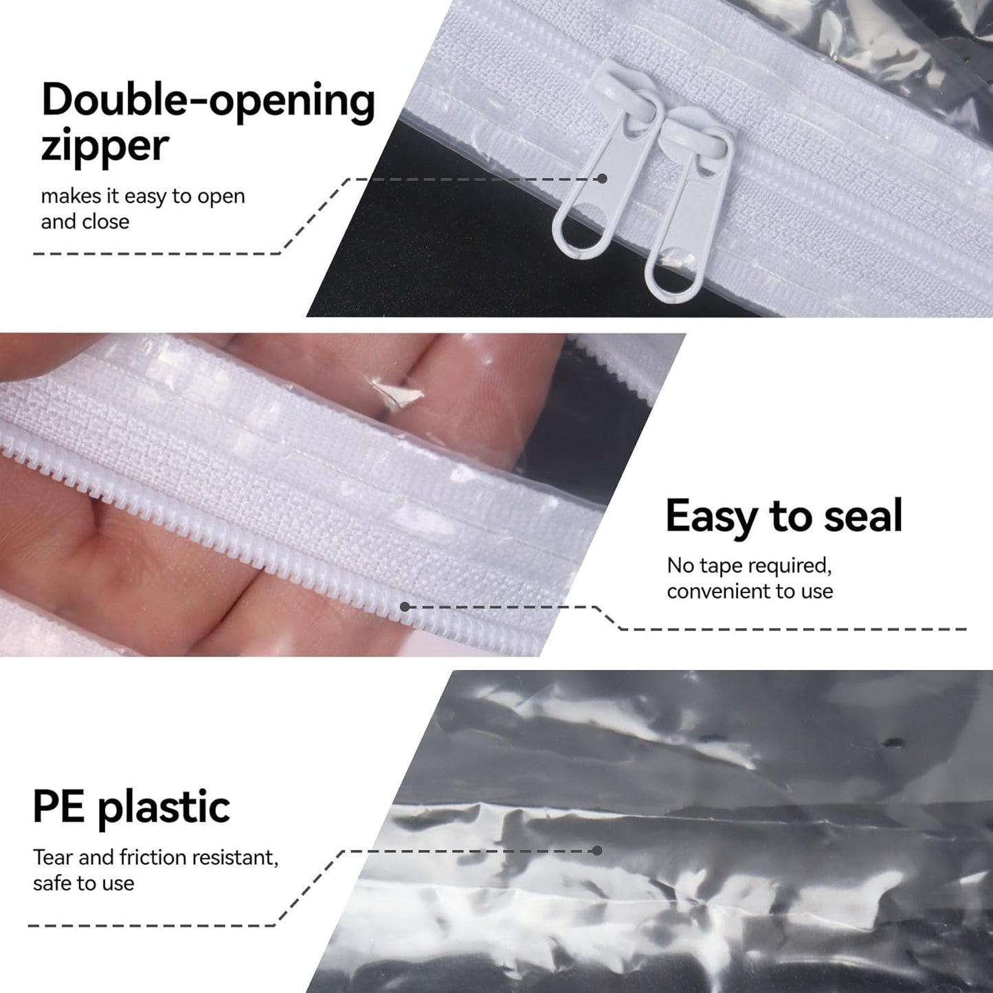 Klmnop 2 Pack Crib Mattress Storage Bag with Zipper, Clear Plastic Waterproof Crib Mattress Bag for Moving and Storage(53.15 x 28.35 x 7.09 Inch)