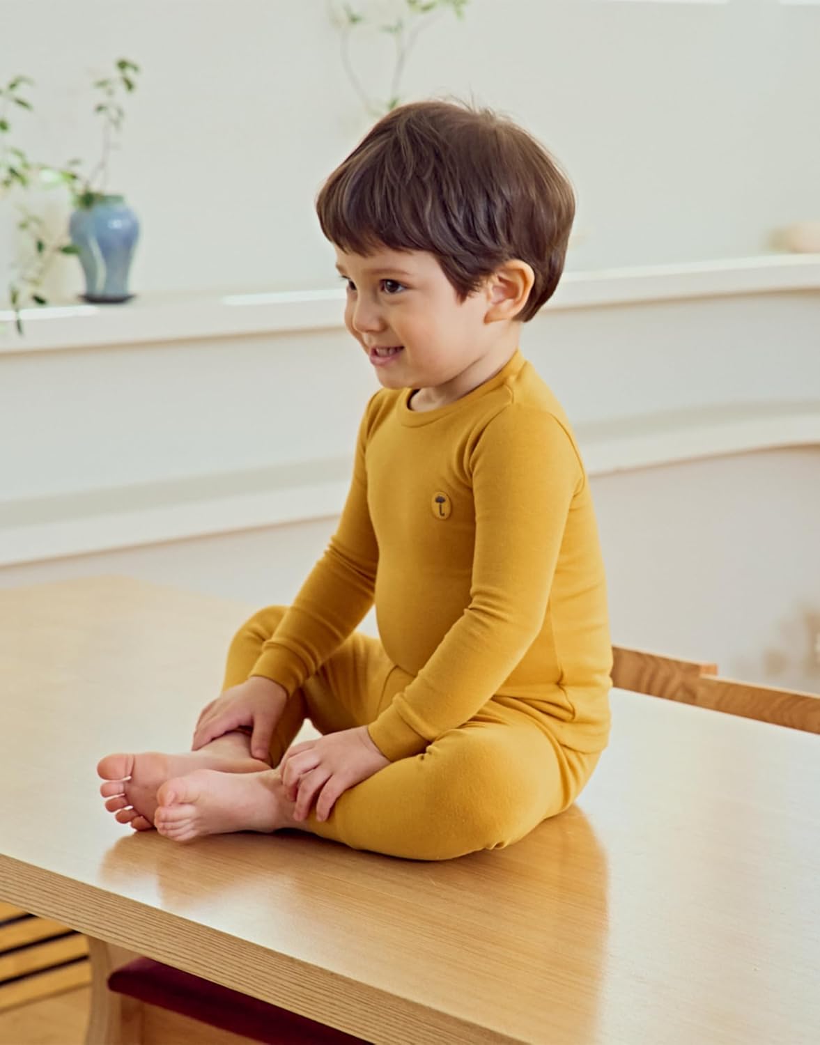 moimoln 6M-8Y Modal Cotton Solid Soft Breathable Baby Toddler Boys Girls Snug fit Pjs Long Sleeve Pajamas Set Sleepwear Daily